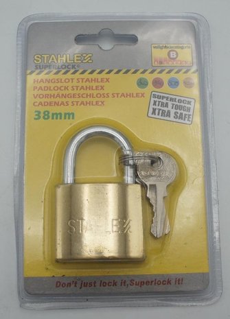 Stahlex Superlock - Hangslot - Messing - 38mm