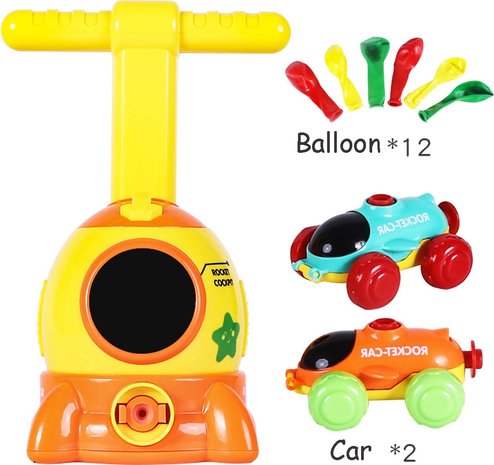 Toi-Toys Ballon Aangedreven Raketauto - inclusief 2 Auto&#039;s en 12 Ballonnen