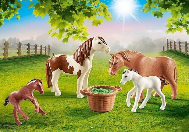 PLAYMOBIL Country Pony&#039;s met veulens - 70682